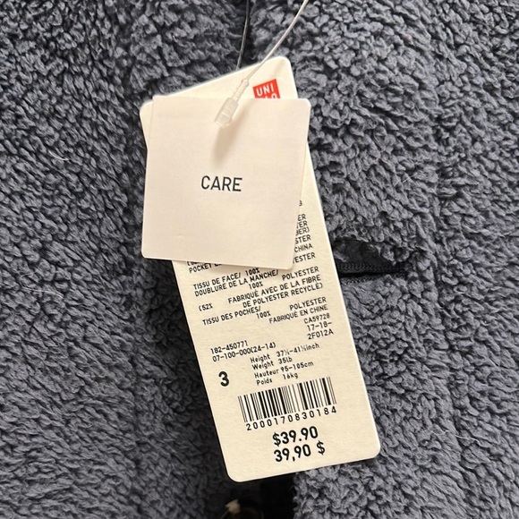 [KID] UNIQLO Soft Fleece Gray Jacket Super Warm Unisex - Picture 3 of 6